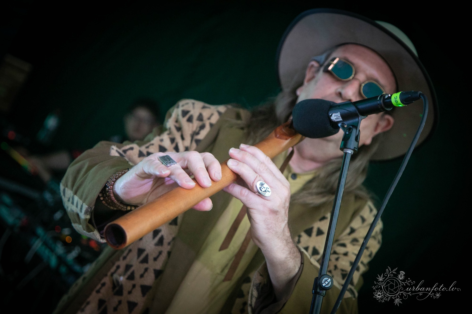 Kailash Kokopelli performing on the bamboo flute at BŪTĪBA Festival