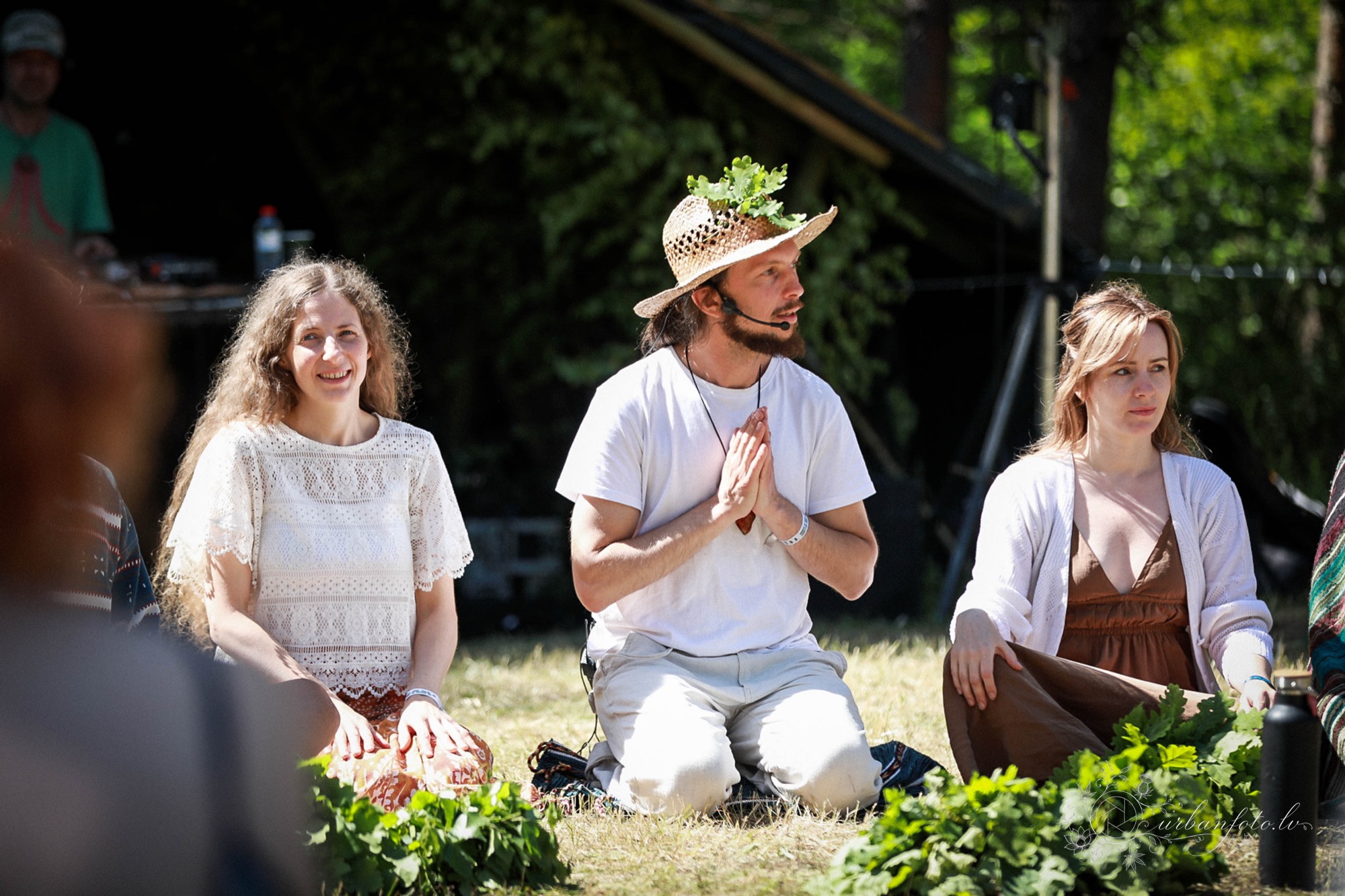 Girts Laube opening space at his breathwork journey at Būtība festival