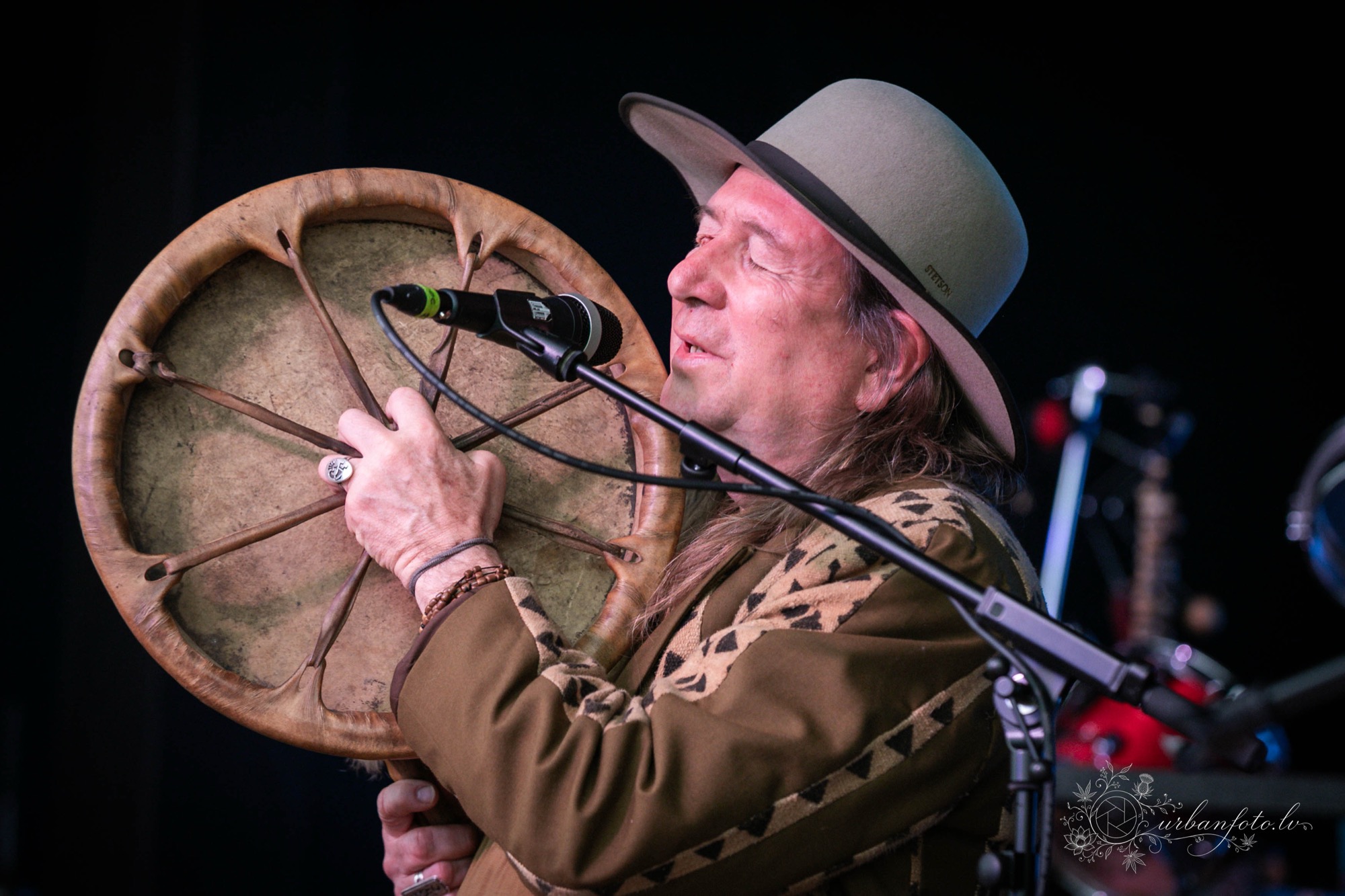 Kailash Kokopelli with shamanic drum at Butiba festival