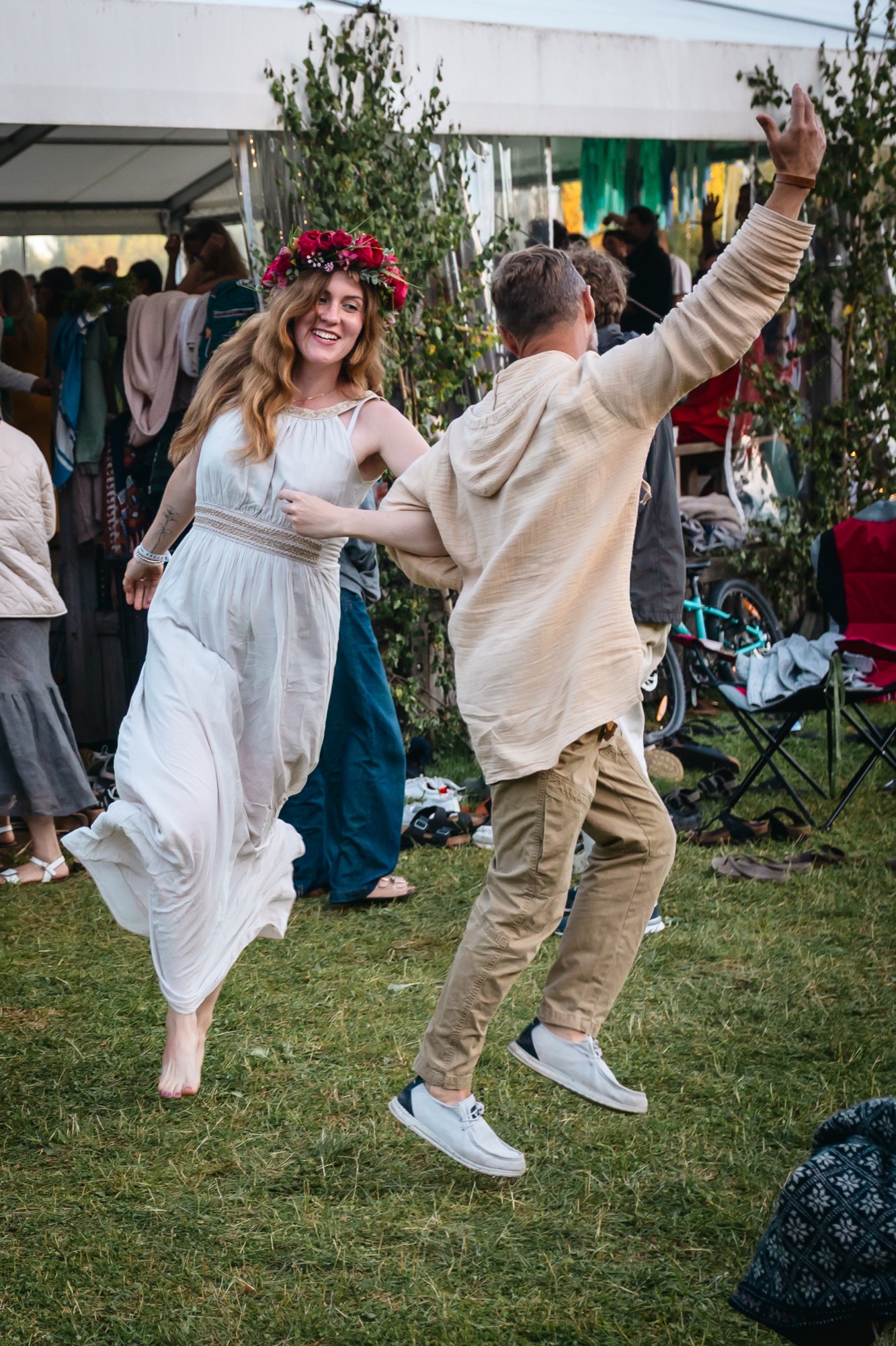 folk dance outside the main tent at Būtība festival